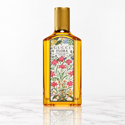 Flora Gorgeous Orchid bottle on white marble table