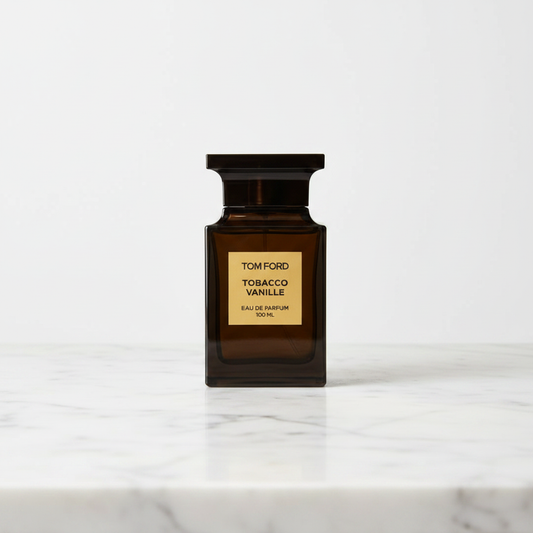 Tom Ford Tobacco Vanille on white marble table