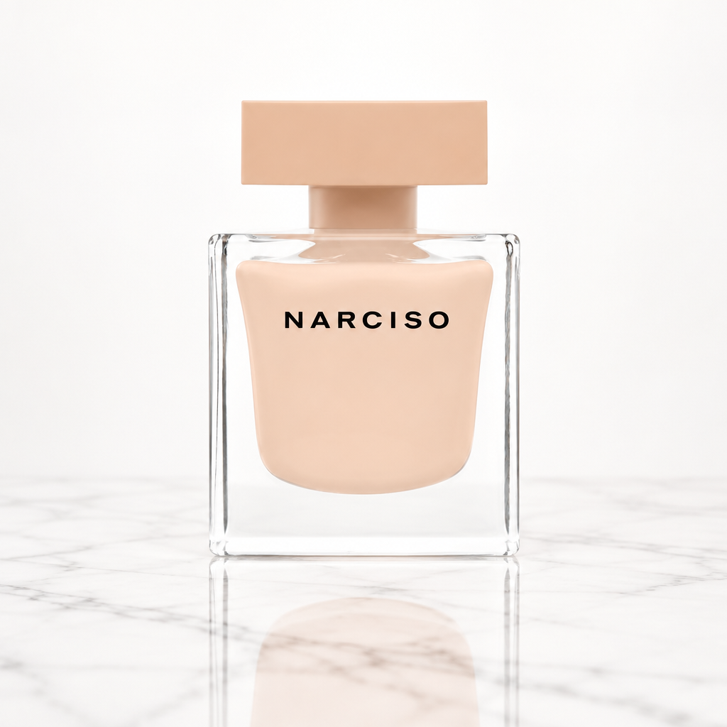 Narciso Poudree bottle on white marble table