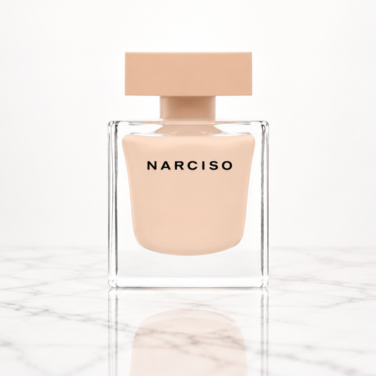 Narciso Poudree bottle on white marble table