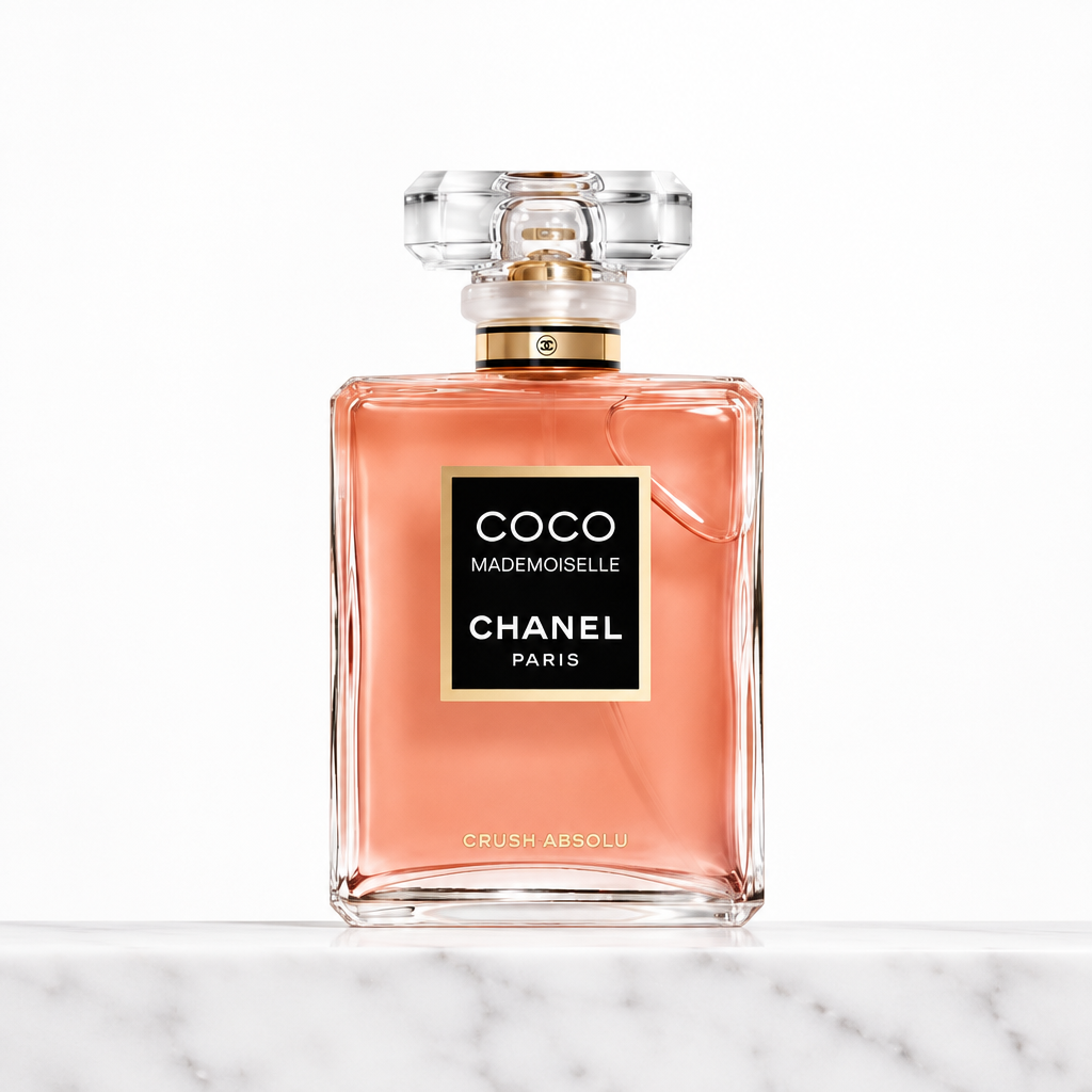 Product bottle with soft-white background and marble base