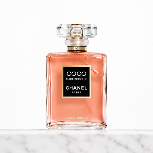 Product bottle with soft-white background and marble base